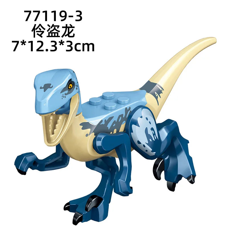 Jurassic World 3 Brutal Raptor Building Blocks Dinosaur Bricks Tyrannosaurus Indominus I-Rex Assemble Toy for Children