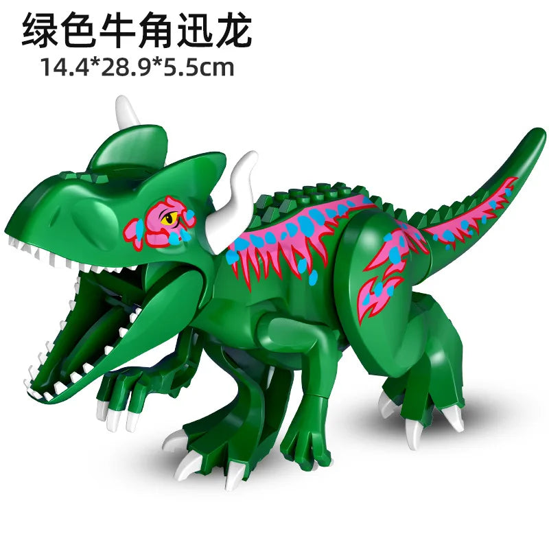 Jurassic World 3 Brutal Raptor Building Blocks Dinosaur Bricks Tyrannosaurus Indominus I-Rex Assemble Toy for Children
