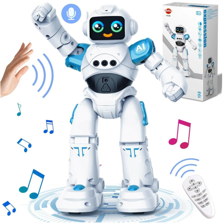 RC Robot Toy for Kids Smart Talking Voice Remote Control Robot Gesture Sensing Emo Robot Toy for Boys Girls Birthday Gift