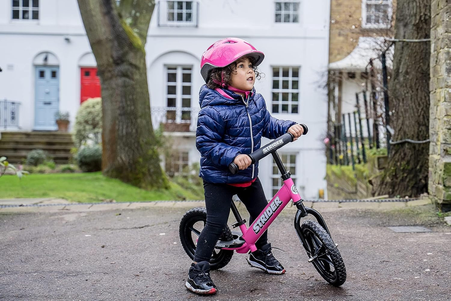12” Sport Bike - No Pedal Balance Bicycle for Kids 1 to 4 Years - Includes Safety Pad, Padded Seat, Mini Grips & Flat-Free Tires - Tool-Free Assembly & Adjustments