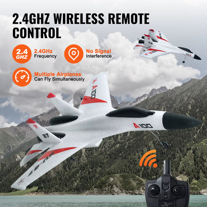 SU27 RC Plane 2.4G Remote Control Flying Model Glider Airplane with 2 Batteries Aircraft Foam Toys for Children Gifts