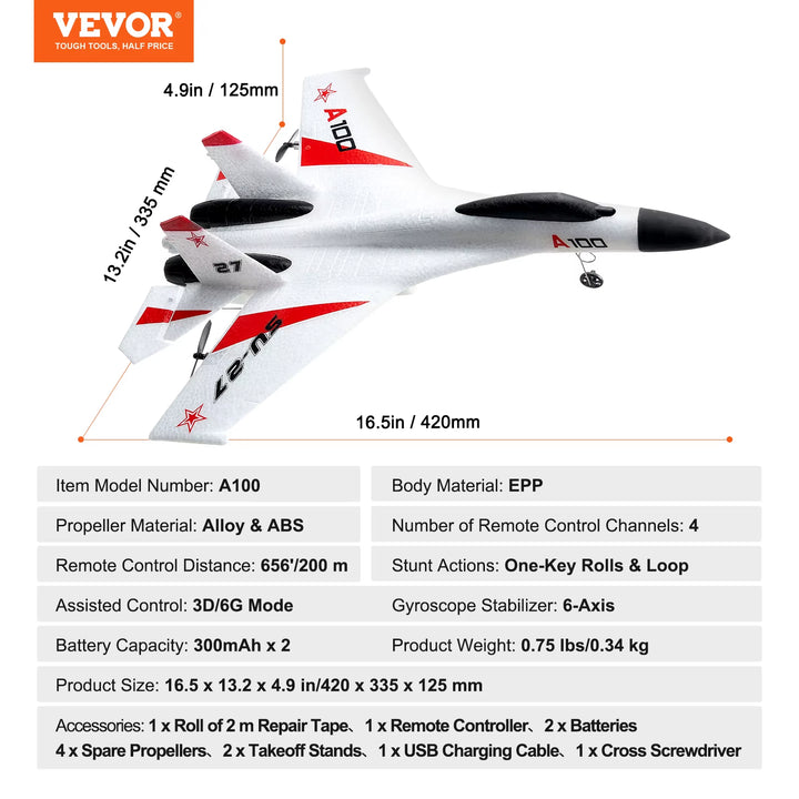 SU27 RC Plane 2.4G Remote Control Flying Model Glider Airplane with 2 Batteries Aircraft Foam Toys for Children Gifts