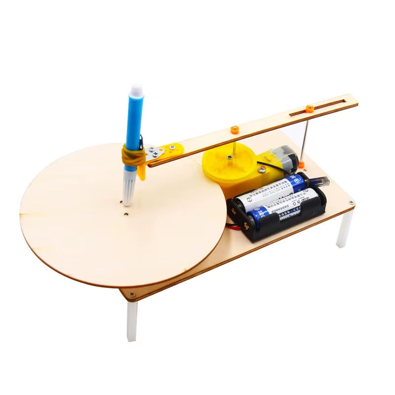 DIY Creative Wooden Electric Plotter Drawing Robot STEM Kids Model Automatic Painting Science Electronics Kits Experiment