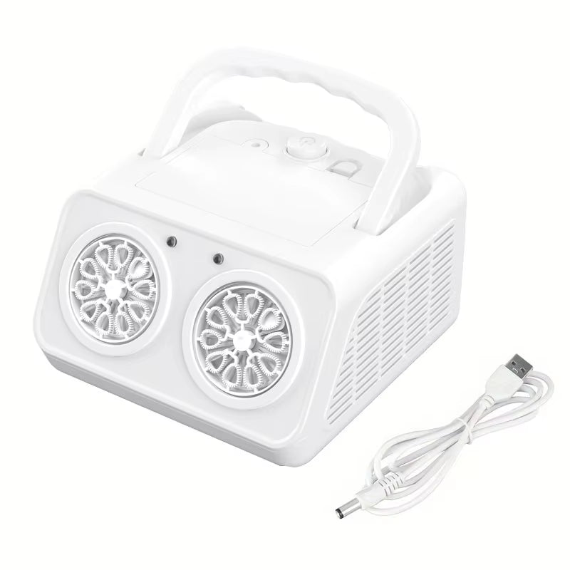 Automatic Bubble Machine Upgrade Bubble Blower with 2 Fans, 20000+ Bubbles per Minute Bubbles for Kids Portable Bubble Maker Ope