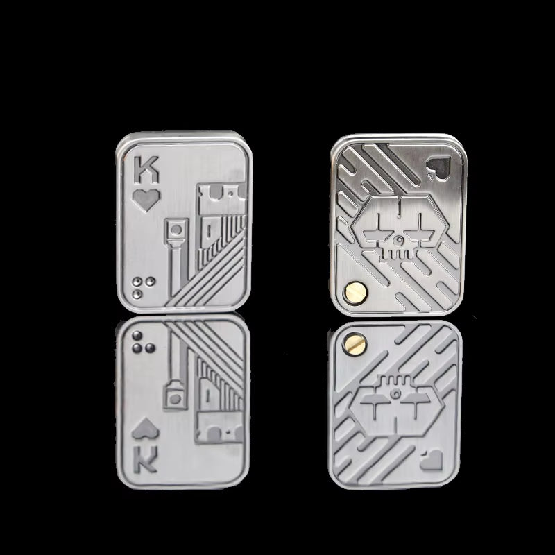 Metal Skull Push Slider Stress Relief Toy anti Stress EDC Top Spinning Poker Toys Portable Decompress Magnetic Toys Adults Gifts