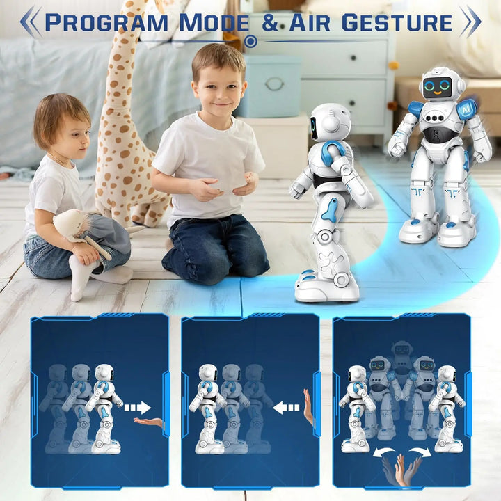 RC Robot Toy for Kids Smart Talking Voice Remote Control Robot Gesture Sensing Emo Robot Toy for Boys Girls Birthday Gift