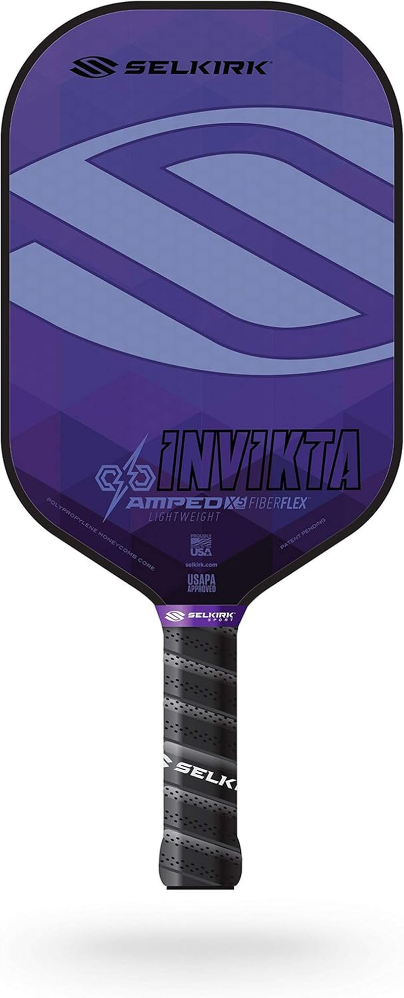 Selkirk Amped Pickleball Paddle | Fiberglass Pickleball Paddle with a Polypropylene X5 Core | Pickleball Rackets Made in the USA | 2021 Invikta Lightweight Amethyst Purple |