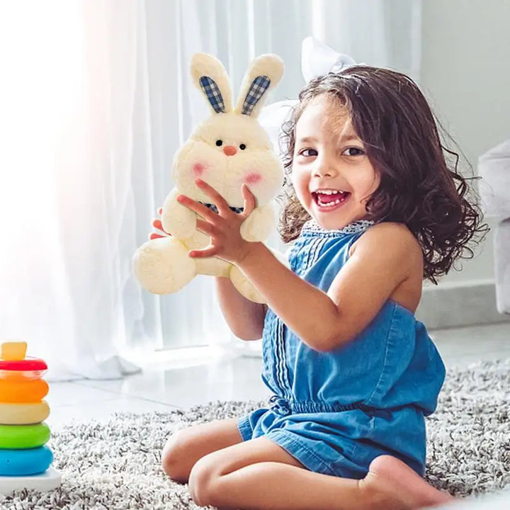Bunny Plush Stuffed Animal Rabbit Doll Stuffed Plushies Toy Skin Friendly Rabbit Stuffed Animal Plushies Toy for Bedroom Dining