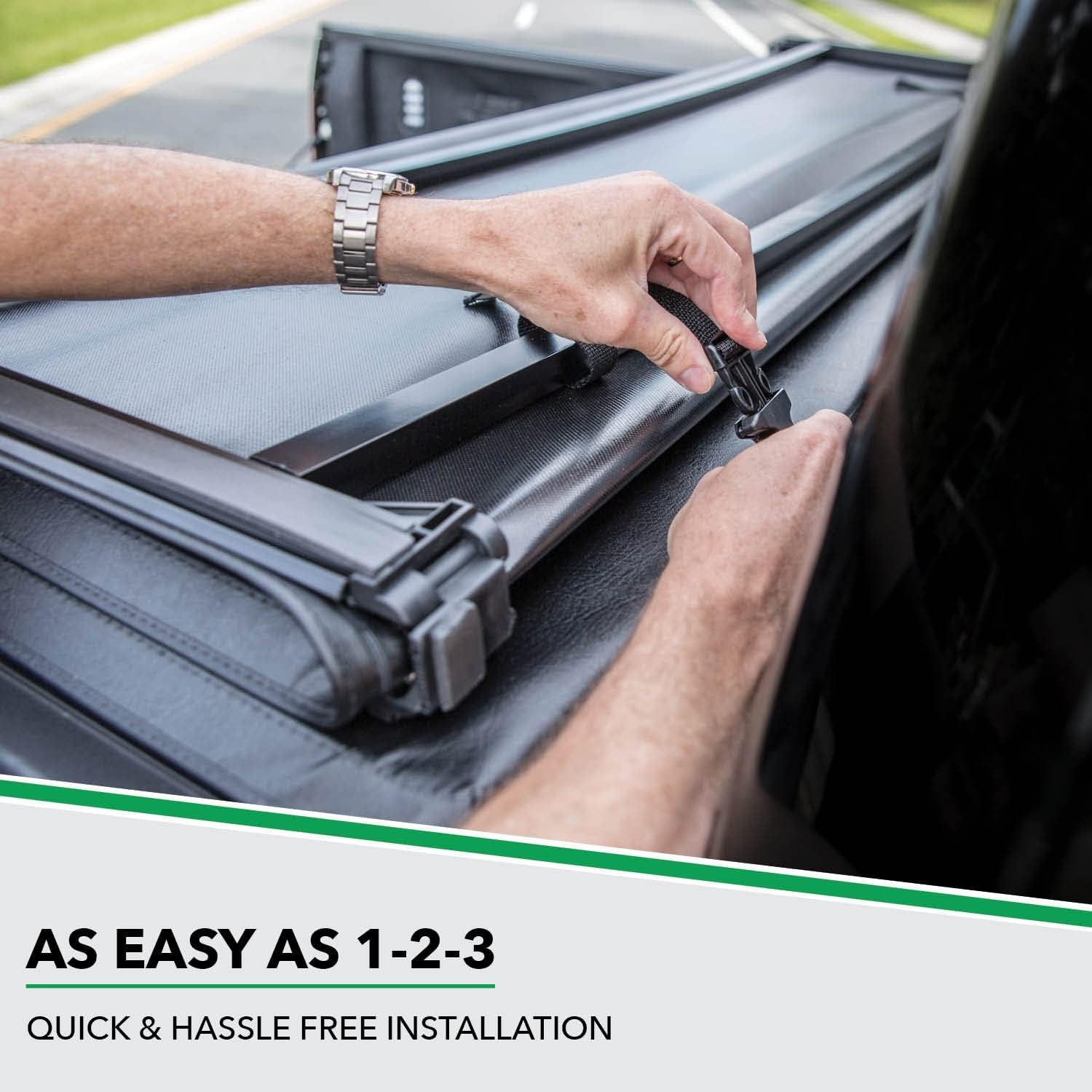 ETX Soft Tri-Fold Truck Bed Tonneau Cover | 59110 | Fits 2014 - 2018, 2019 Ltd/Lgcy Chevy/Gmc Silverado/Sierra 1500 6' 7" Bed (78.9")