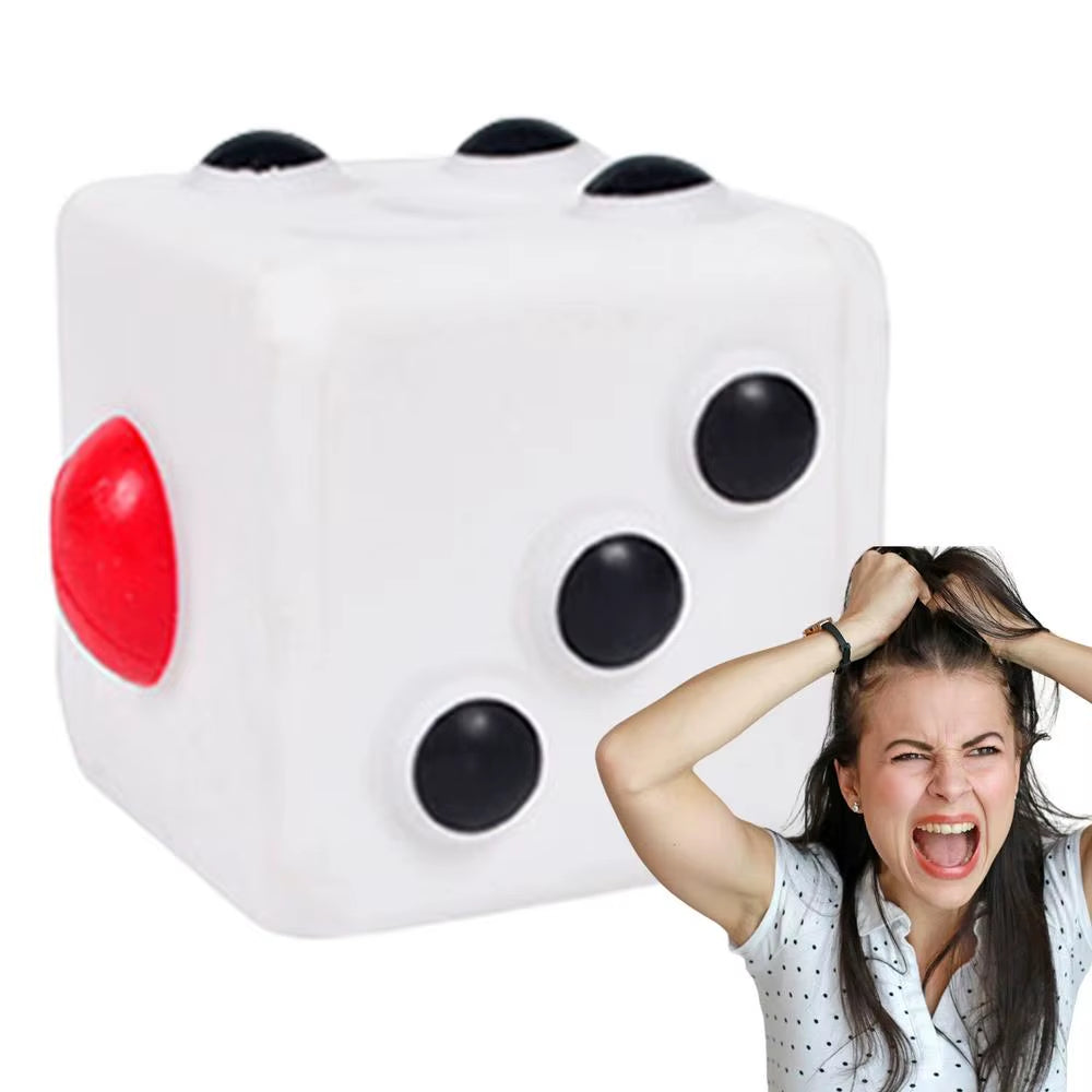 Dice Stress Ball Dice Stress Relief Toy Silicone Pop Bubbles 3D Dice Shaped Squeeze Stress Toys Venting Toy Stress Reliever For