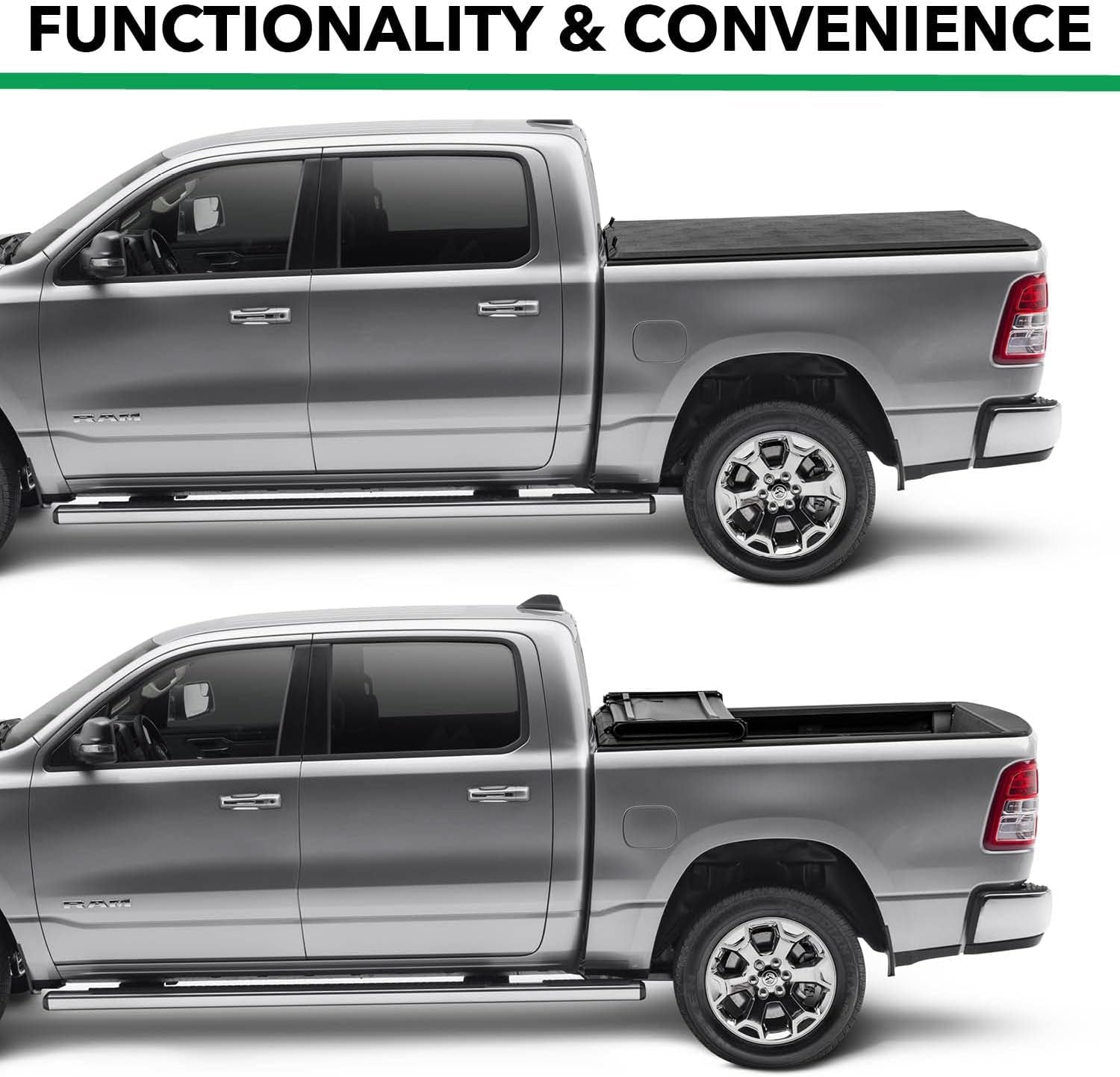 ETX Soft Tri-Fold Truck Bed Tonneau Cover | 59110 | Fits 2014 - 2018, 2019 Ltd/Lgcy Chevy/Gmc Silverado/Sierra 1500 6' 7" Bed (78.9")