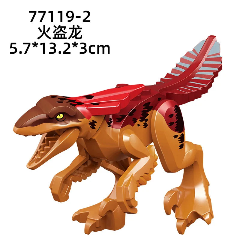 Jurassic World 3 Brutal Raptor Building Blocks Dinosaur Bricks Tyrannosaurus Indominus I-Rex Assemble Toy for Children