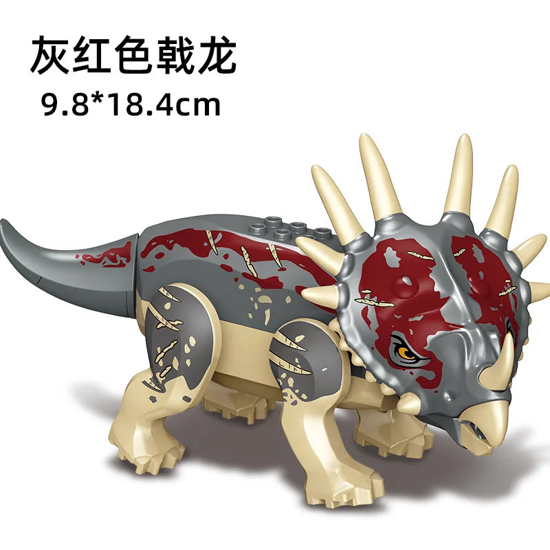 Jurassic World 3 Brutal Raptor Building Blocks Dinosaur Bricks Tyrannosaurus Indominus I-Rex Assemble Toy for Children