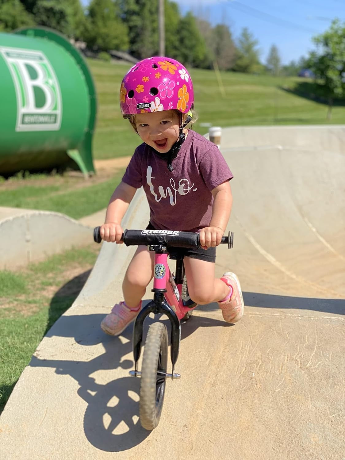 12” Sport Bike - No Pedal Balance Bicycle for Kids 1 to 4 Years - Includes Safety Pad, Padded Seat, Mini Grips & Flat-Free Tires - Tool-Free Assembly & Adjustments