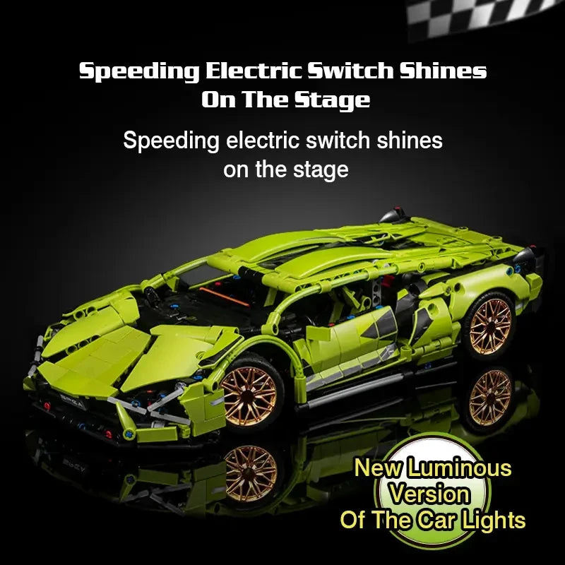 1280Pcs Technical Building Blocks Racing Car Model Remote Control Electric RC Car Version Optional Construction Toys