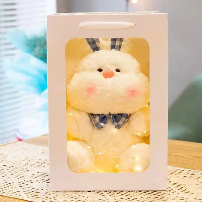 Bunny Plush Stuffed Animal Rabbit Doll Stuffed Plushies Toy Skin Friendly Rabbit Stuffed Animal Plushies Toy for Bedroom Dining