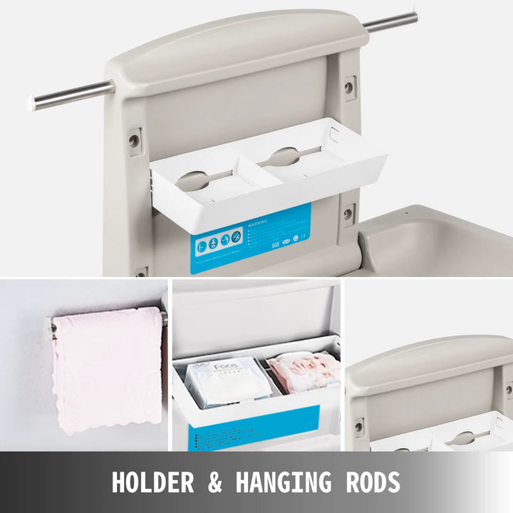 VEVOR Baby Changing Station Commercial Wall Mounted Baby Diaper Changing Table Fold down Vertical Restrooms Baby Changing Table