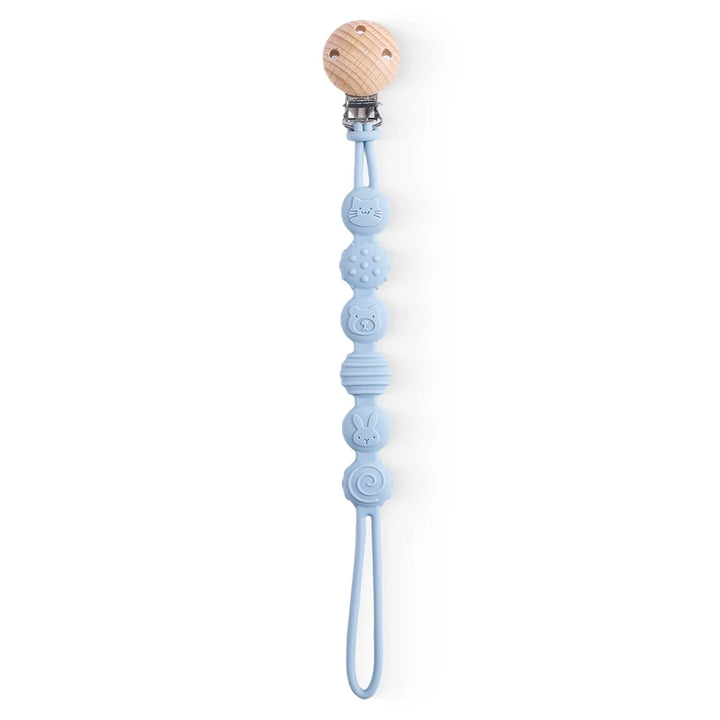 Beech Wood Chew Bead Pacifier Clips Dummy Chain Holder Newborn Soother Chains Nipple Holder for Babies Teething Toy Baby Chew