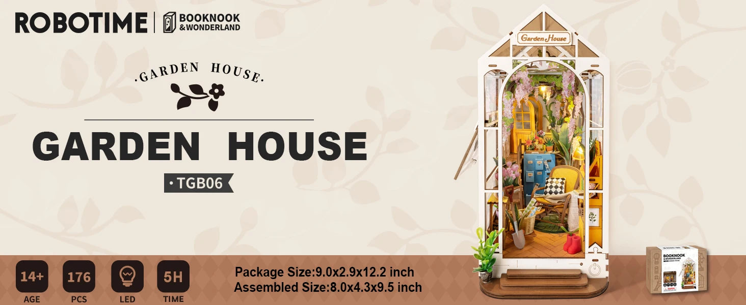 Rolife DIY Book Nook Wooden Miniature Doll House for Bookshelf Insert Furniture