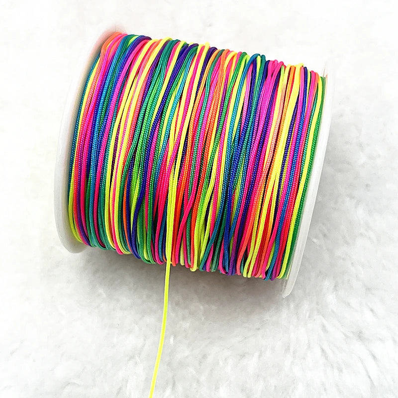 NEW 0.4/0.8/1.0/1.5Mm Nylon Cord Thread Chinese Knot Macrame Cord Bracelet Braided String DIY Tassels Beading Shamballa Thread