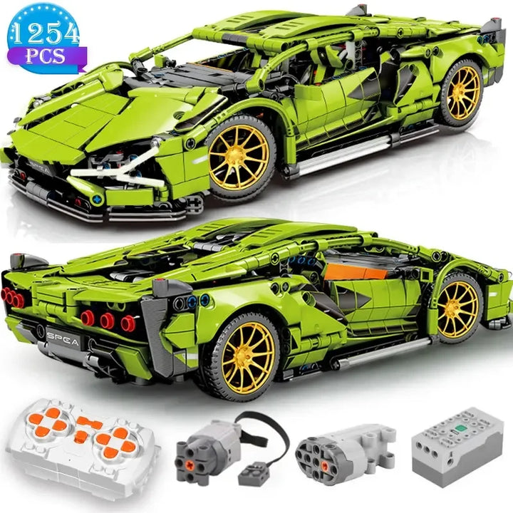 1280Pcs Technical Building Blocks Racing Car Model Remote Control Electric RC Car Version Optional Construction Toys