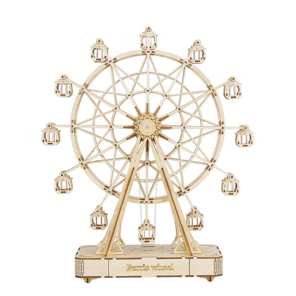 Rolife 232Pcs Rotatable DIY 3D Ferris Wheel Wooden Model Building Block Kits Assembly Toy Gift for Children Adult TGN01