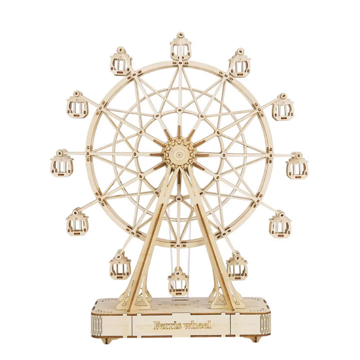 Rolife 232Pcs Rotatable DIY 3D Ferris Wheel Wooden Model Building Block Kits Assembly Toy Gift for Children Adult TGN01
