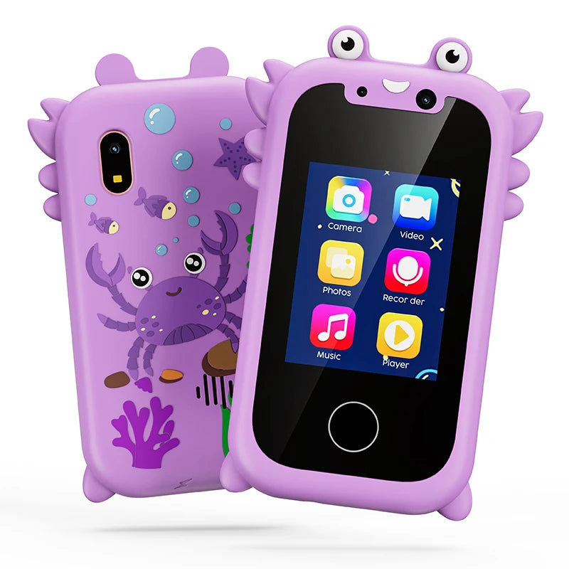 Kids Smart Phone Educational Toys Children Musical Player MP3 Dual Camera Selfie with 512MB Card Touchscreen Learning Toy Gifts