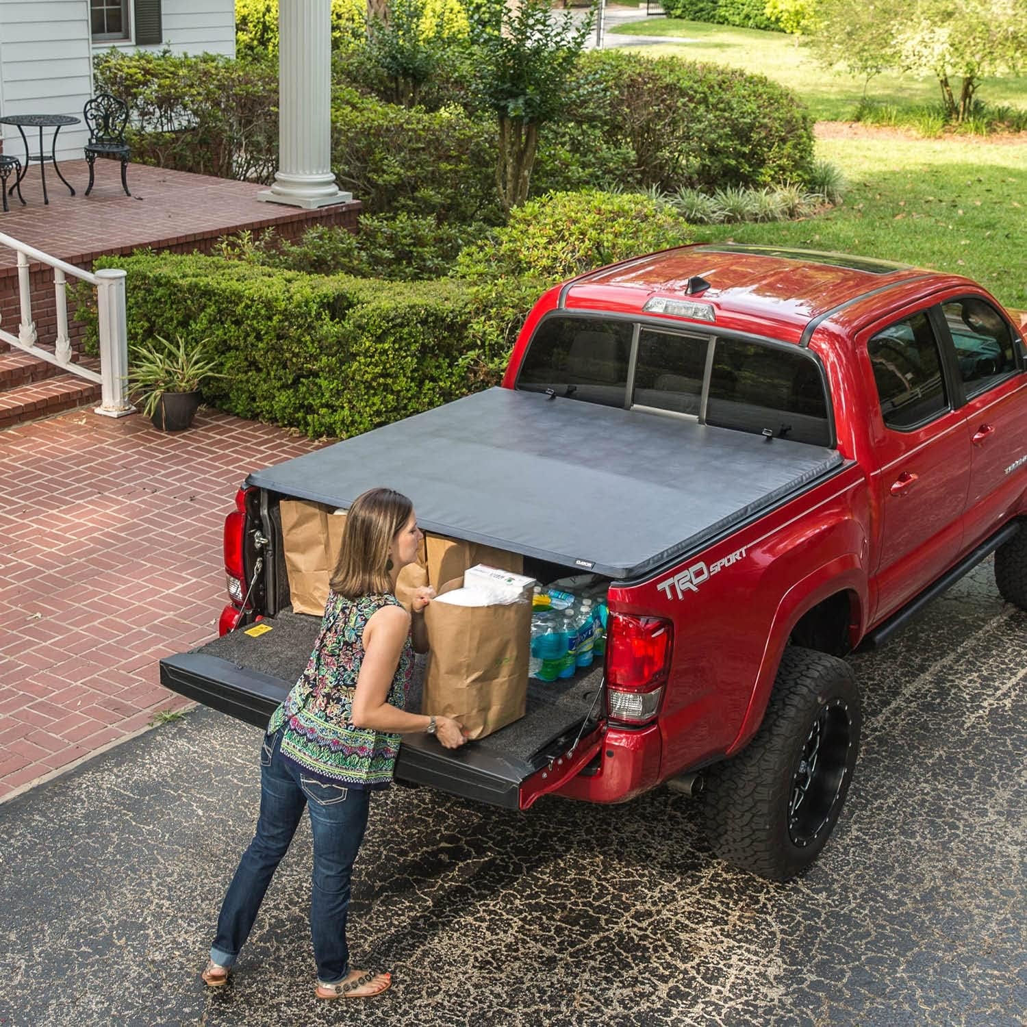 ETX Soft Tri-Fold Truck Bed Tonneau Cover | 59110 | Fits 2014 - 2018, 2019 Ltd/Lgcy Chevy/Gmc Silverado/Sierra 1500 6' 7" Bed (78.9")