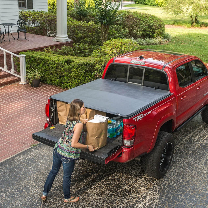ETX Soft Tri-Fold Truck Bed Tonneau Cover | 59110 | Fits 2014 - 2018, 2019 Ltd/Lgcy Chevy/Gmc Silverado/Sierra 1500 6' 7" Bed (78.9")