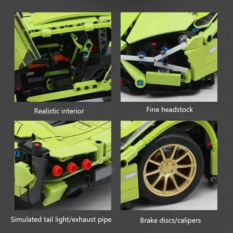 1280Pcs Technical Building Blocks Racing Car Model Remote Control Electric RC Car Version Optional Construction Toys