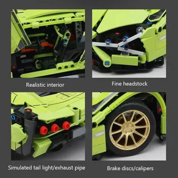 1280Pcs Technical Building Blocks Racing Car Model Remote Control Electric RC Car Version Optional Construction Toys