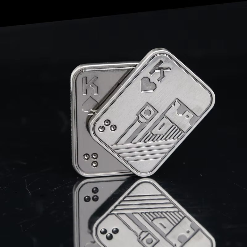 Metal Skull Push Slider Stress Relief Toy anti Stress EDC Top Spinning Poker Toys Portable Decompress Magnetic Toys Adults Gifts