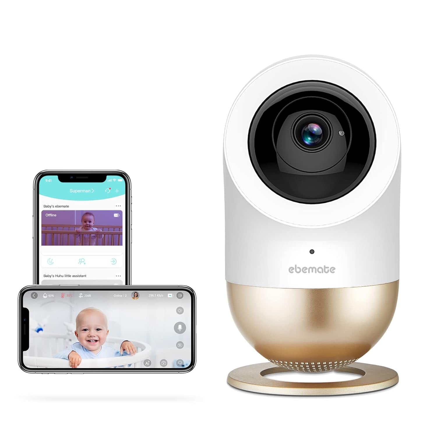 Video Baby Monitor Camera with 2.8'Ft LCD Screen HD Video & Audio No Glow Night Vision,2-Way Talk Audio Cam Baby Monitoring 1200FT Range EBE28