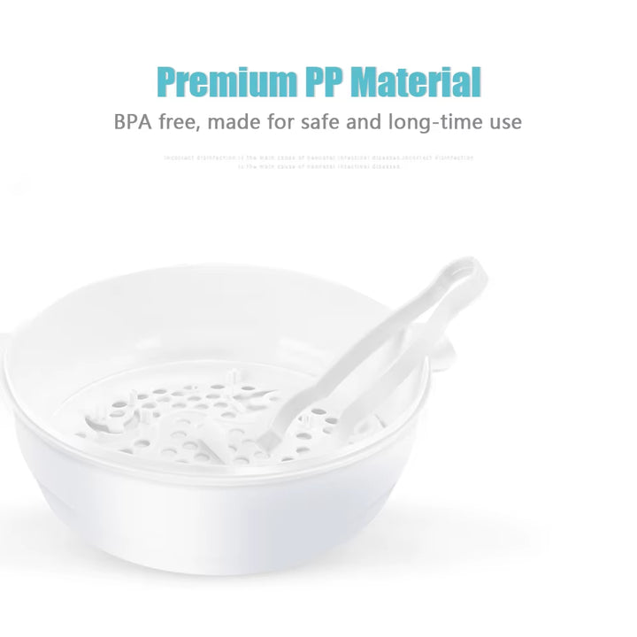 Microwave Bottle Sterilizer Steam Sterilizer Fits 6 Baby Bottles for Baby Bottles Pacifiers Cups Disinfect in 2-6 Minutes