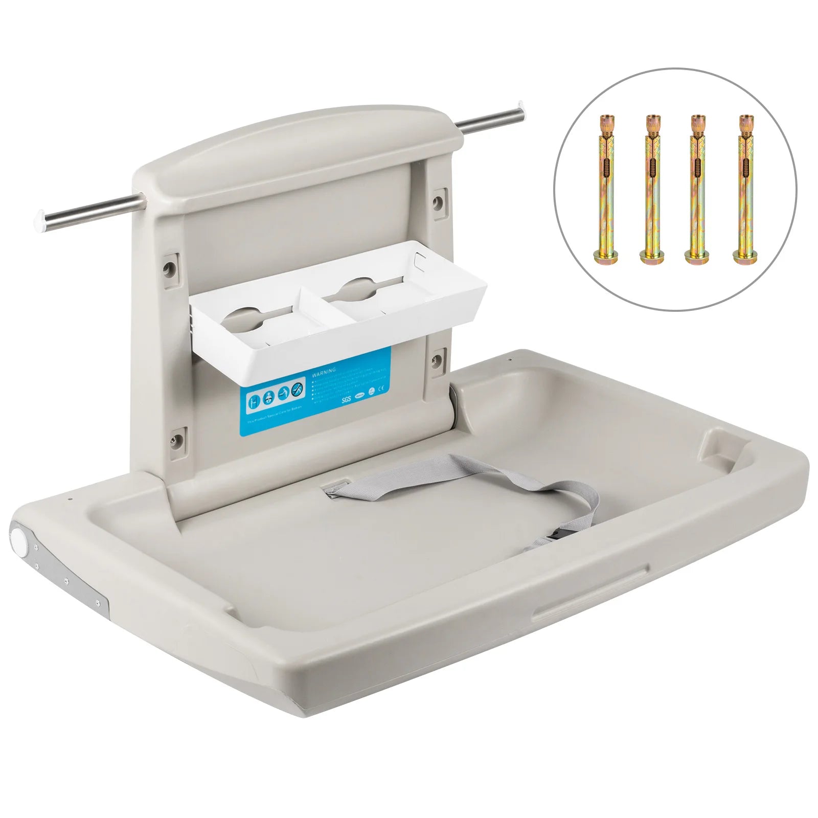 VEVOR Baby Changing Station Commercial Wall Mounted Baby Diaper Changing Table Fold down Vertical Restrooms Baby Changing Table