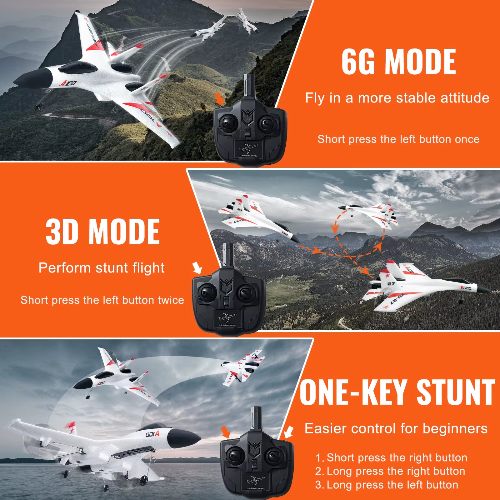 SU27 RC Plane 2.4G Remote Control Flying Model Glider Airplane with 2 Batteries Aircraft Foam Toys for Children Gifts