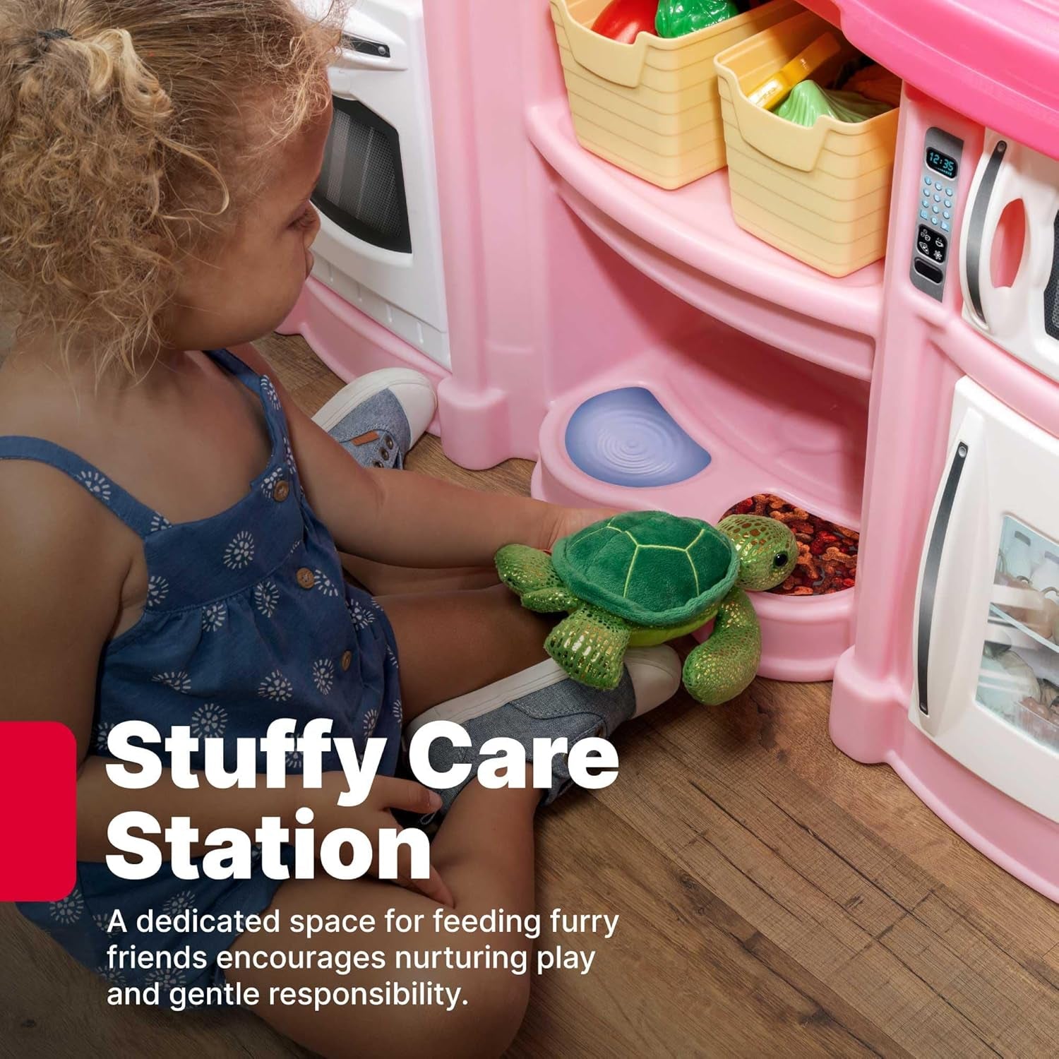 Fun with Friends Kids Kitchen Playset, Indoor/Outdoor Kitchenette, Interactive Play with Lights and Sounds, Durable Plastic, Includes 25 Piece Toy Accessories, Toddlers 2+ Years Old, Pink