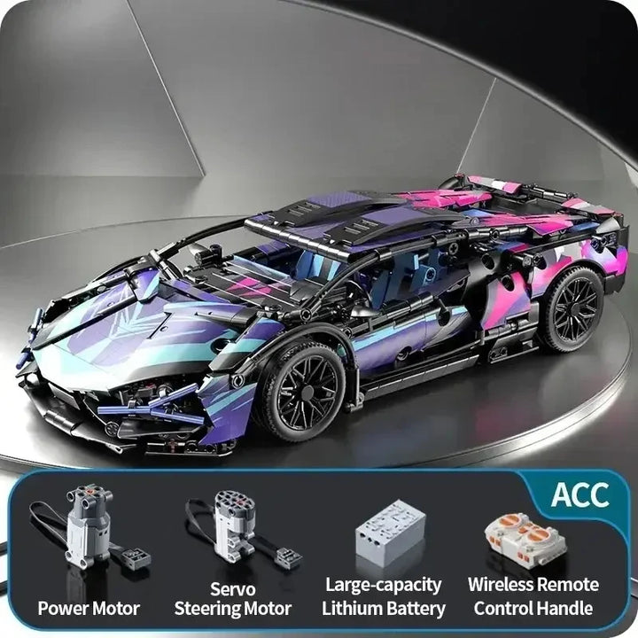 1280Pcs Technical Building Blocks Racing Car Model Remote Control Electric RC Car Version Optional Construction Toys