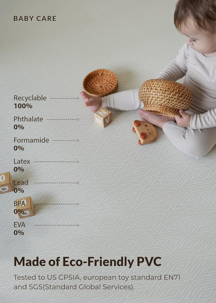 Play Mat (Medium, Hygge - Aztec & Arbor) 73" X 49" Original One-Piece Reversible Rollable Waterproof Play Mat for Infants, Babies, Toddler, and Kids